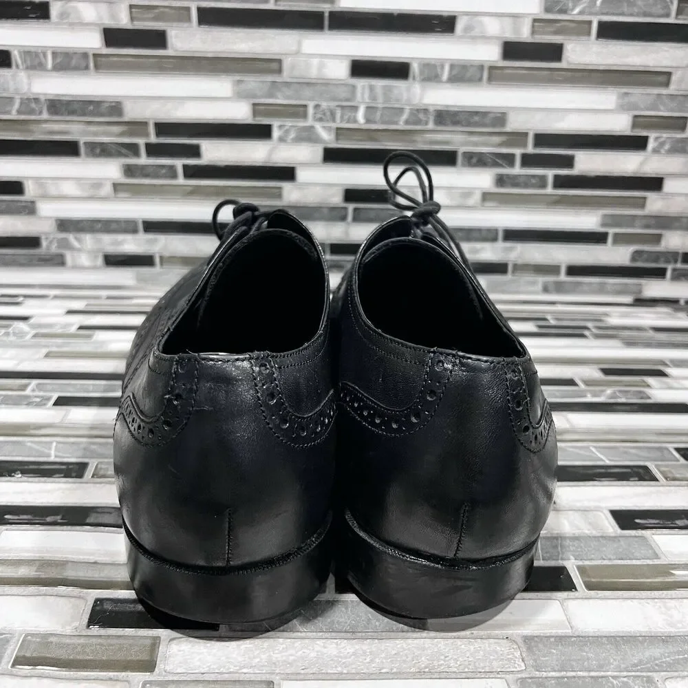 Cole Haan Grand OS C23793 Jefferson Leather Black‎ Wingtip Shoes Mens Size 13 M